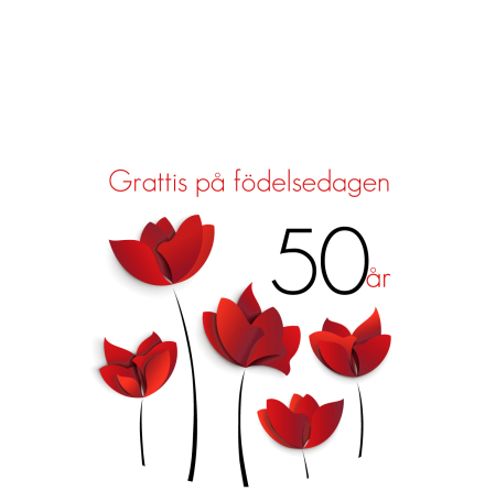 50 r Rda blommor 