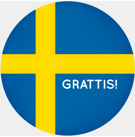 Grattis Sverige tbar trtbild, sockeroblat